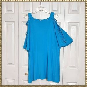 Roamans Baby Blue Grommet Tunic Plus Size 18 20